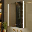 KWW LED Lighted Bathroom Medicine Cabinet with Sockets & USBs, Defogger, Dimmable, 3 Color Light Makeup Mirror, Easy to Install, Wall Mounted Cabinet (22 * 28)