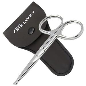 Rounded Stainless Steel Small Facial Hair Scissors, 3.7 Inches - Rounded Tip Scissors for Nose Hair, Mustache, Beard, Eyebrows, Eyelashes & Baby Nails