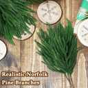8 PCS Norfolk Pine Branches,21.6 Inch Artificial Green Pine Stem,Real Touch Faux Christmas Greenery Pines Picks for Vase DIY Flower Arrangement Garland Wreath Home Decoration