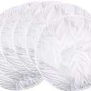 pigchcy Leaf 15 inches Silver Placemats Set of 6 Washable Holiday Decoration Indoor Outdoor, Waterproof Non Slip Party Birthdays Weddings Centerpiece Dinners