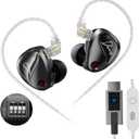 KZ Duonic USB C Headphones, Triple-Magnet Planar Magnetic + Super-Linear Dynamic Dual Driver in-Ear Monitor, HiFi Bass Earbuds with Microphone, Comfort-fit Noise Isolating IEM (DSP, Tuning)