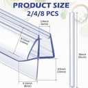 Frienda 2 Pcs Shower Door Bottom Seal 1/4" x 36'' Clear PVC Glass Door Sweep Shower Frameless Seal Strip for Replacement Stopping Leaks and Creating Water Barrier