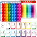 JoyCat Multiplication Flash Cards + Pop Fidget Chart- 156 Hole Punched Math Game Flashcards for Kids Ages 8 and Up, Times Table Manipulatives for Preschoolers 3rd,4th,5th,6th Grade