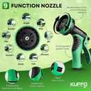 KUFFO Metal Garden Hose 50 ft - Heavy Duty Stainless Steel 304 Water Hose with 10 Function Nozzle - Flexible, Lightweight, Puncture-Resistant, No-Kink Outdoor Metal Hose for Yard, Gardening, Patio, RV