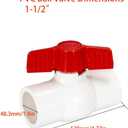 2 PCS 1-1/2 Inch PVC Ball Valve, Water Shut Off Valve for Plumbing