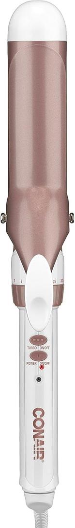 Conair Double Ceramic 1 1/2-Inch Curling Iron, 1  inch barrel produces soft waves  for use on medium and long hair (White)