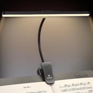 Vekkia Professional 88 LED Rechargeable Music Stand Light - Foldable Clip-on Lamp, Eye-Protective, 5 Brightness & 3 Color Temp Adjustments, for Piano, Reading, 5 Watts