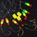 OROOTL Pompano Fishing Rigs, 6pcs Pompano Rigs for Surf Fishing Pre-Rigged Pompano Float Rigs with Circle Hooks Saltwater Fishing Rigs Surf Fishing Gear (Orange/Yellow-6pcs)