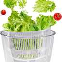 Cambom Salad Spinner Lettuce Spinner, Wash, Spin & Dry Salad Greens, Vegetable Washer Salad Dryer With Rotary Handle for Fruits & Vegetables, High Efficiency Vegetable Spinner Kitchen Gadget 3Qt Black