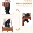 Wooden Step Stool 3 Inch One-Step Non-Slip Outdoor Platform Heavy Duty Portable Half-Step Ideal for Seniors with Knee Issues, Safe Step Stool for Outdoor Bathroom Kitchen Bed (Walnut Color)