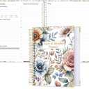 Undated Daily Monthly Planner for 2026 or Anytime - A4 To Do List with Hourly Schedule, Hardcover Spiral Bound Daily Planner to Increase Focus, Stylish School/Office Supplies, 8.5" x 11", Flower