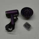 Hair Dryer with Diffuser, CONFU Ionic Blow Dryer 1600W, Portable Lightweight Fast Drying Negative Ion Hairdryer, 3 Heat Settings with Diffuser and Concentrator Nozzle for Home & Travel (Purple)