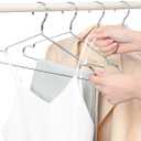 16.5" Heavy Duty Extra Wide Stainless Steel Coats Hangers, Strong Durable Metal Hanger for Heavy Garments, Sturdy Metal Rack for Shirts Jackets Trousers Pants Slack, 20 Pack, Silver