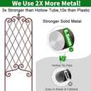 AMAGABELI GARDEN & HOME 2 Pack 47 x 16 Metal Garden Trellis for Climbing Plants Outdoor Trellis for Climbing Roses Vines Vegetables Metal for Ivy Cucumbers Brown