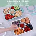 Large Snackle Box Container with Dip Container, 5 Compartments Snack Container with Lid and Handle, Veggie Fruit Divided Serving Tray for Party, Picnic, Dishwasher Safe, BPA-Free