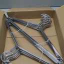 Amber Home 30 Pack Heavy Duty Metal Coat Hangers, 17" Stainless Steel Shirt Hangers with Smooth Chrome, Silver Metal Wire Hanger for Closet Organization, Suit & Pants