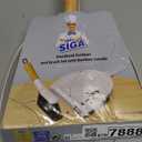 MR.SIGA Dustpan and Brush Set, Portable Cleaning Brush and Dustpan Combo with Bamboo Handle, White, 1 Set