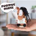 Seenelling Positive Horse Crochet Gifts for Women Men Easter Handmade Emotional Animal Cute Birthday Gift Inspirational Knitted Toy with Card for Graduation Anniversary Lover Wedding Coworker