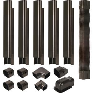 HOXHA 3" W 10Ft L Brown Line Set Cover Kit for Mini Split Air Conditioners Decorative PVC Slim Line Cover for Central AC & Heat Pumps Systems Tubing Cover