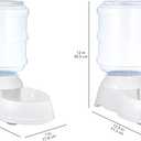 Amazon Basics Automatic Pet Water Dispenser and Gravity Food Feeder Set for Cat and Dog, Easy to Clean, 6-Pound Food Capacity, 1-Gallon, Small, Gray, Pack of 2