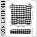 Geetery 4 Pack Chair Cushions for Dining Chairs, 16" x 15" Black and White Kitchen Chair Cushions with Ties Buffalo Plaid Soft Comfy Seat Pads for Home Office Living Room Outdoor Indoor, 16.14 x 14.96 x 3.15 inches