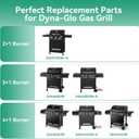 DGH474CRP Heat Plate Grill Replacement Parts for Dyna-Glo 5 Burner DGH474CRP, DGH485CRP, 4 Burner DGH450CRP, Heat Shield for Dyna-Glo 3 Burner DGH373CR Grill, 70-02-411 70-02-412 Heat Tent