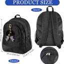 Cheer Backpack with Bow Keychain Cheerleading Glitter/Canvas Backpack Cheerleaders Gift Cheer Bags for Sport(Glitter,Black,Small)