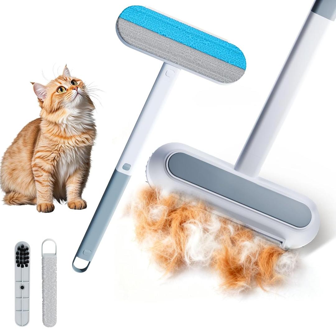 Pet Hair Removal Tool for Furniture, 3 in 1 Cat and Dog Hair Removal Tool, Suitable for Use on Furniture, Carpets, Clothing, and Bedding, Durable, Reusable, Washable, Grey