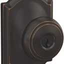 SCHLAGE F51A AND 716 CAM Andover Knob with Camelot Trim Keyed Entry Lock, Aged Bronze