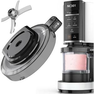 Outer Bowl Lid and 301 Paddle for NC301 Ice Cream Maker,Reusable Ninja Creami Replacement Accessories Compatible with Ninja NC299AMZ/NC301/NC300 Series