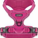 Voyager Dog Harness Dual Leash Attachment No-Pull Control Adjustable Soft but Strong Pet Harness for Medium and Large Dogs with 3M Reflective Technology, Fuchsia Nylon, L (Chest: 25-30")
