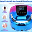UV LED Nail Lamp Cordless,128W Portable Rechargeable UV Light for Gel Nails, Professional Gel Light Dryer with 3Timers Auto Sensor Nail Machine Curing Lamp for Salon & Home