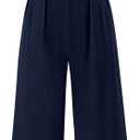 PRETTYGARDEN One Piece Jumpsuits For Women Dressy Ruffle Cap Sleeve V Neck Ribbed Knit Wide Leg Romper Casual Spring Outfits (X-Large)