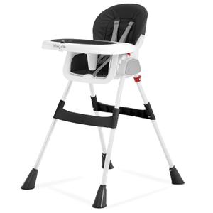 Dream On Me Portable 2-in-1 Tabletalk High Chair in Black, Three Adjustable Height Settings, Lightweight Portable High Chair, Easy to Clean and Removable Tray