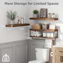 QEEIG Bathroom Floating Shelves Over Toilet - Wall Mounted Shelf Toilet Paper Storage Farmhouse 24 inch Long Set of 3, Rustic Brown (027-60BN3)