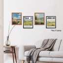 AEHIE Christian Inspirational Nature Wall Art Poster Prints for Home Living Room Bedroom Decor, Religious Bible Verse Country Wildflower Landscape Decorations Wall Art Unframed 4pcs 8x10inches