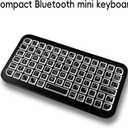 iPazzPort Mini Bluetooth Wireless Keyboard with 8-Color Backlight, Compact Couch Small Keyboard, Rechargeable, for Laptop, Tablet, Smartphone, Travel & Home