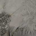 BABEYOND Vintage Bridal Feather Bouquet 1920s Ostrich Feather Fan Crystal Bridesmaid Bouquet 20s Gatsby Wedding Bouquet Flapper Accessories (White & Crystal Handle)
