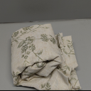 jinchan Floral Kitchen Curtains 54 Inch Linen Tier Curtains Farmhouse Cafe Half Window Drapes for Small Windows Light Filtering Sage Green on Beige for Living Room Bathroom Back Tab 2 Panels,38"W x 54"L (Pack of 2), Alisa Green on Linen