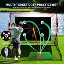 Golf Net, 10x7FT with Golf Practice Mat, Hitting Aid Net with Multi Targets Training for Backyard Driving Chipping Indoor Outdoor Use, 7-Ply Anti-Tear Netting & Carry Bag, Gifts for Men Dad Him Golfer