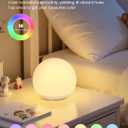 Egg Light for Nursery,2600mAh Battery with 150-Hour Runtime,3000K Warm Light&RGB 16 Colors,Stepless Dimming,Reading,Kids' Bedroom&Party Ambiance Decor,Travel&Gifts (White)