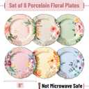 BTaT- Porcelain Floral Plates, 8 inch, 1 Plate, Royal Dessert Plates, Appetizer Plates, Floral Plates, Salad Plates, Small Plates, Small Plates Set, Small Dishes, Dinnerware, Mothers Day Gift
