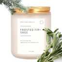 SENSE ISLAND Frosted Fir and Sage Scented Candle for Home Scented, Natural Soy Wax 50 Hrs Burn Time Highly Scented Candle Gifts for Women and Men