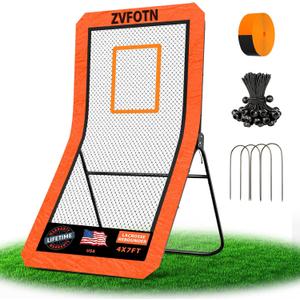 Lacrosse Rebounder net for Backyard, 4x7FT Adjustable Net with 5 Angles & Target Stripe,Durable Multi-Sport Practice Tool for Soccer Baseball Volleyball Training Equipment