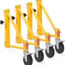 VEVOR 4-Pack Scaffold Outriggers, 1000 lbs Total Load Capacity Baker-Style Scaffolding Accessory with Swivel Casters, Carbon Steel Scaffold Wheel System with Rust Proof Galvanized Surface, Yellow