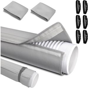 2 Packs Portable Air Conditioner Hose Cover, Portable AC Hose Duct Vent Insulation Sleeve AC Hose Insulated Cover Wrap for 5" & 5.9" Diameter AC Exhaust Hoses Tube for Heat Reduction (Gray)