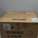 COLAMY Upholstered Dining Chairs Set of 2, Modern PU Leather Dining Room Kitchen Side Chair with Padded Seat and Wood Legs Restaurant/Cafe, Blue