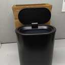 Black Slim Bathroom Trash Can with Press Top Lid, Small Thin Garbage Can, Narrow Dog Proof Plastic Waste Basket and Covered Wastebasket for Room,Bedroom,Kitchen,Toilet,Office,Dorm