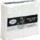 Premium White Napkins, 1/8 Fold Dinner Napkin, Disposable 2-Ply White Party Napkins, Value Pack 100 Count