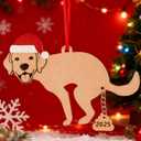 3 x Christmas Ornament 2025 - Dog Ornaments for Christmas Tree - Dog Poop Funny Wooden Hanging Ornament Gifts for Indoor Home Holiday Tree Decorations